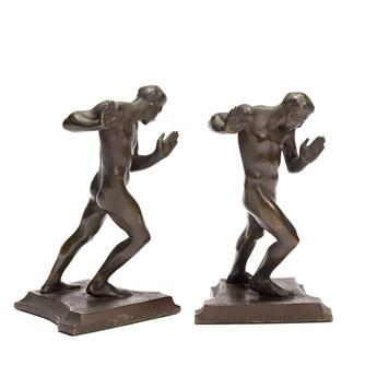 HARRIET WHITNEY FRISHMUTH (1880-1980) Pushing Men Bookends.